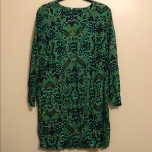 Multi color green dress.